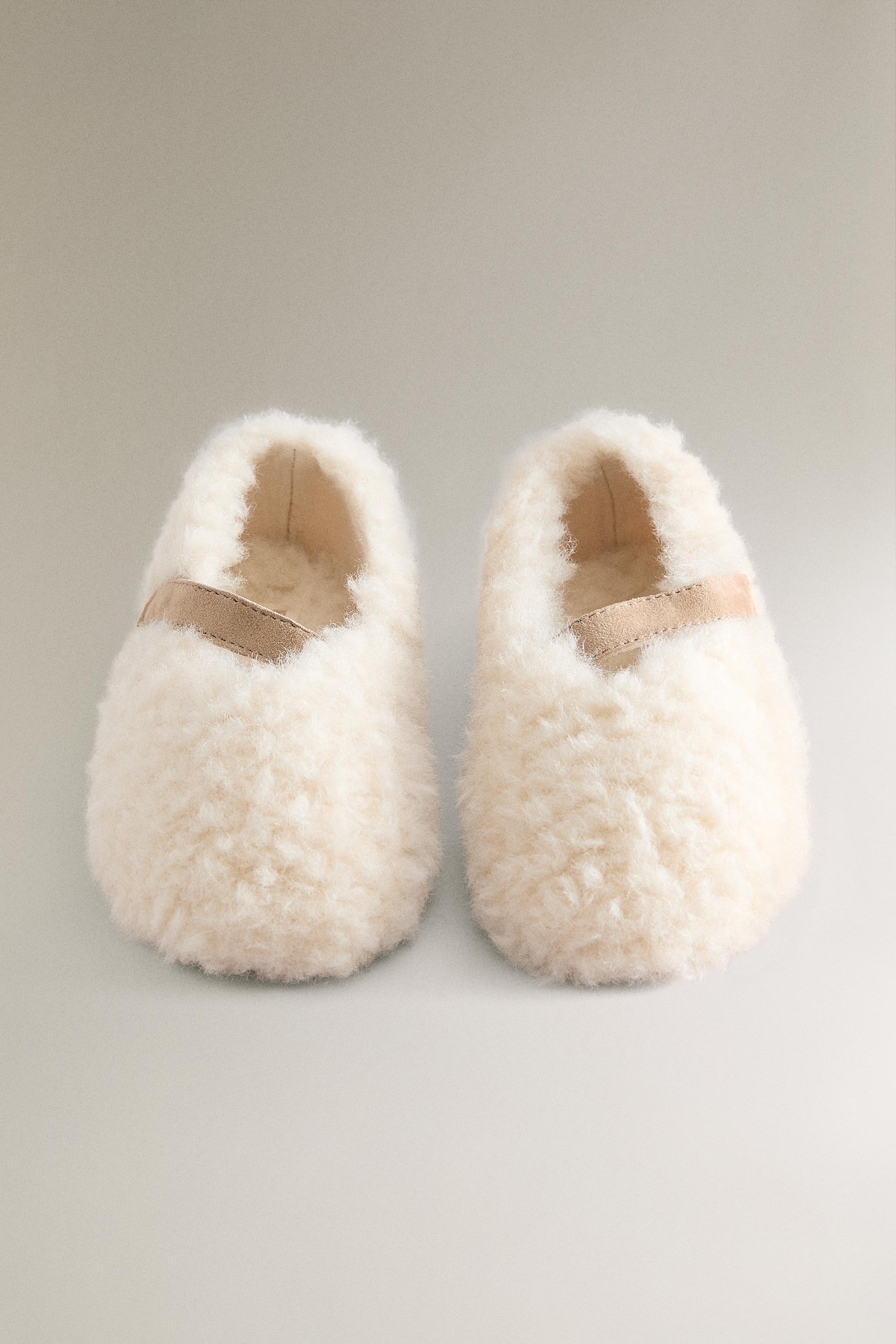 CHILDREN'S FAUX SHEARLING BALLET FLATS